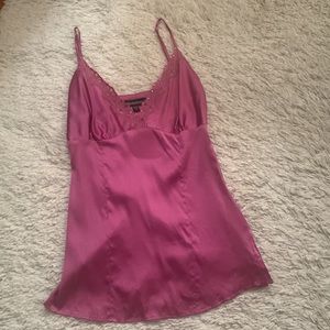 Y2K bebe pink Silk Lace Trim Cami